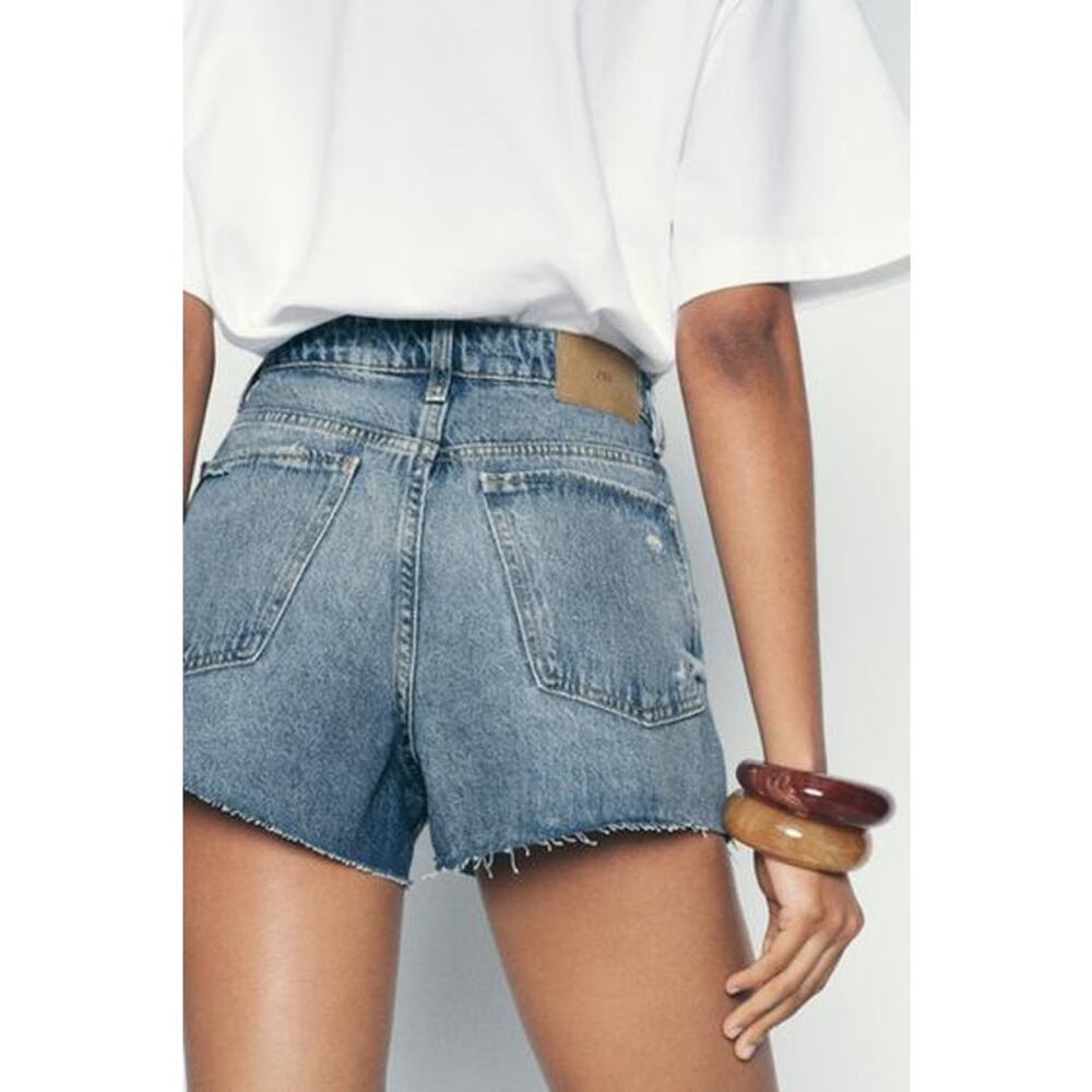 Zara Cut-Off Shorts Youth 10 Denim Adjustable Waist Bottoms Coquette Flirty